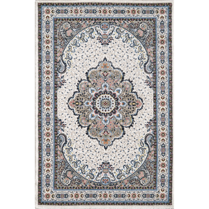Tapis turc de luxe fait à la machine, bleu Shiraz, qualité supérieure, pour salon, fabriqué à Gaziantep. - Product Image 1
