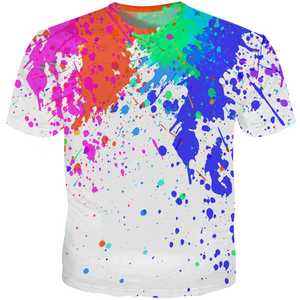 T-shirt à sublimation arc-en-ciel pour homme en jersey à manches courtes et col rond avec motif imprimé solide - Product Image 1