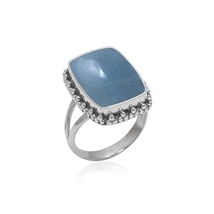 Anillo de boda al por mayor hecho a mano, anillo de joyería fina para niñas y damas, Angelita natural en anillos de plata esterlina 925 sólida - Product Image 1