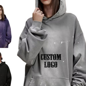 Sudadera con capucha de algodón 100% de gran tamaño para hombre, jersey en blanco de peso pesado, ropa de calle con estampado personalizado para invierno - Product Image 2