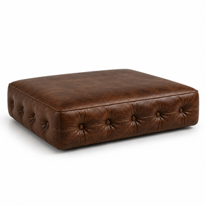 Tufted Square One Seat Leather Dog Bed Pet <b>Sofa</b> Cushion <b>Floor</b> Lounge Bed for Living Room Indoor Use - Product Image 2