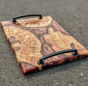 MUTE SQUARE <b>WOOD</b> EPOXY RESIN <b>TRAY</b> Fabulous Decorative Design for <b>Serving</b> Food in Kitchen Restaurants Home Use - Product Image 1