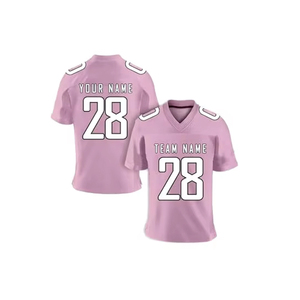 Ropa Deportiva al Por Mayor, Jersey de Fútbol Americano de Tela Resistente para Entrenamiento, 100% Poliéster de Secado Rápido, Cuello en V, Manga Corta - Product Image 2