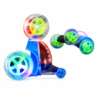 Voiture RC à cascades avec cockpit transparent, roues lumineuses LED, retournement à 360°, mini jouet de course, cadeau pour enfants, anniversaire, Noël