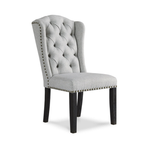 Silla de comedor Jeanette tapizada Wingback con detalles plisados teca caoba Suar uso de madera otros muebles de comedor 0912491 - Product Image 2