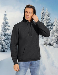 Sweat à capuche pour hommes avec capuche à cordon épais en polaire pull sweat hiver chaud décontracté coton Streetwear vêtements haut respirant - Product Image 3
