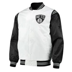 Veste en satin personnalisable, brodée pour les clubs de basket-ball, support d'hiver High Street Hip Hop Vintage Letterman College Jacket OEM - Product Image 3