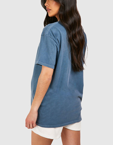 Vente en gros article top tendance T-shirt femme surdimensionné délavé à l'acide personnalisé 3d bouffée imprimé logo surdimensionné streetwear t-shirt femme - Product Image 5