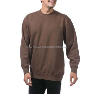 Pull couleur unie hommes vêtements sweats à capuche Top qualité 100% coton respirant hiver col rond basiques hommes sweats - Product Image 4