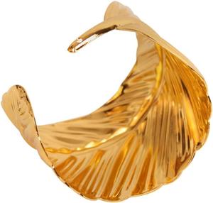 Feuille métal or rond de serviette dîner vaisselle tissu ou porte-serviettes en papier Noël occasion festive et décoration de la maison anneau - Product Image 3