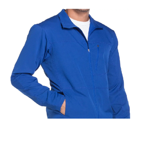 Chaqueta exfoliante de manga larga elástica holgada para hombre con estilo de nuevo diseño para médicos con cierre de cremallera y puños acanalados - Product Image 1