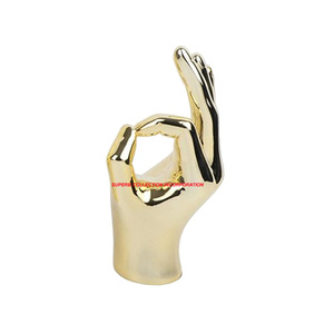 รูปปั้นมือทองรูปปั้นโลหะทำมือตกแต่งบ้านสำนักงานตกแต่งโต๊ะ - Product Image 4