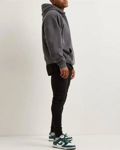 เสื้อฮู้ดดี้ผู้ชายทรงโอเวอร์ไซส์แบบมีซิป พิมพ์ลายวินเทจคุณภาพสูง ล้างสีแล้ว พร้อมโลโก้สั่งทำพิเศษ - Product Image 6