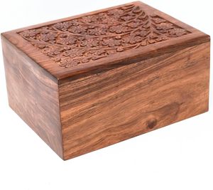 Urna de madera de recuerdo hecha a mano para cenizas, urnas grandes para cenizas humanas, ataúd pensativo y conmemorativo decorativo, tributo perfecto - Product Image 1