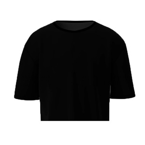 Camiseta Larga de Manga Media con Cuello Redondo para Mujer, Talla Grande, 100% Algodón Orgánico, Transpirable, Ecológica, Informal, Color Negro - Product Image 2