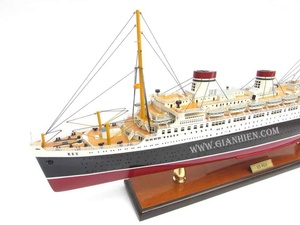 Gia Nhien Manufacturer Custom Design Low MOQ SS REX <b>WOODEN</b> <b>MODEL</b> BOAT HIGH QUALITY WOOD SHIP <b>MODEL</b> Handmade - Product Image 4