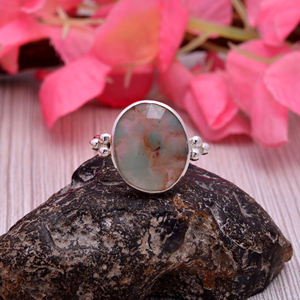 Christmas Gift 925 Sterling Silver Aquapraze 12x10mm Oval Uneven Gemstone Ring 3.32 Gms Handmade 925 Sterling Silver Finger Ring - Product Image 6