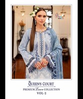 Robe indienne modeste deux pièces de couleur bleue en tissu mousseline avec broderie florale, longue écharpe hijab, style high street