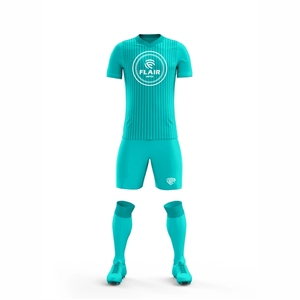 ชุดเสื้อฟุตบอลผ้าโพลีเอสเตอร์ระบายอากาศความสบาย100% ตัดสั้นอัตโนมัติ - Product Image 2