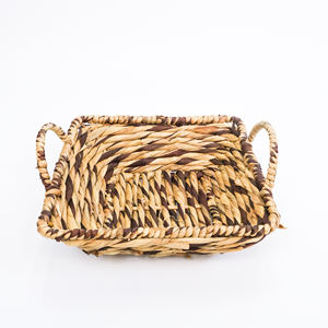 Plateaux tressés pour cadeau de pendaison de crémaillère, plateau en jacinthe d'eau de haute qualité, conteneur, organisateur d'affichage de pièce - Product Image 1