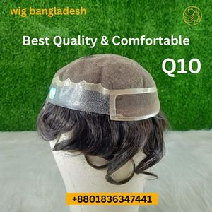 วิกผมคนจริง100% อินเดียแบบ Q10สำหรับผู้ชายวิกผมเรีมีมีลูกไม้ด้านหน้าผมตรงแก้ปัญหาเนื้อผมสำหรับศีรษะล้าน - Product Image 2