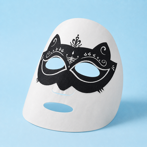 Mascarilla Facial Negra Y154-20 con Diseño Personalizado, Estampado Divertido de Animales y Dibujos Animados, Tela de Fibra Vegetal, Cuidado de la Piel - Product Image 1