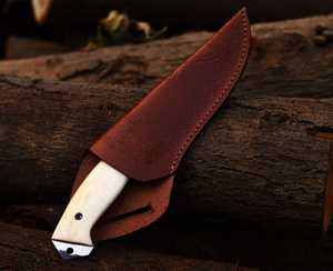 Cuchillo de caza de hoja fija de acero J2 hecho a mano más vendido, mango de hueso de camello, cuchillo de caza para acampar al aire libre - Product Image 5