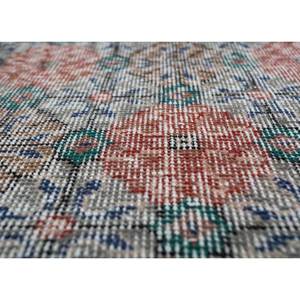 Alfombra de Lana Azul Vintage Hecha a Mano para el Hogar, para Sala de Estar, Pasillo, Dormitorio Juvenil, con Medallón Abstracto Rectangular - Product Image 3