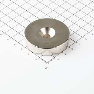 Magnete ad anello in neodimio Ø45xØ6,5x10mm con svasatura conica - Product Image 1
