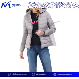 เสื้อแจ็คเก็ตพัฟเฟอร์สีเทาคุณภาพพรีเมียมสำหรับผู้หญิง ไซส์พลัส สวมใส่สบาย ผลิตตามสั่ง ราคาขายส่ง - Product Image 3