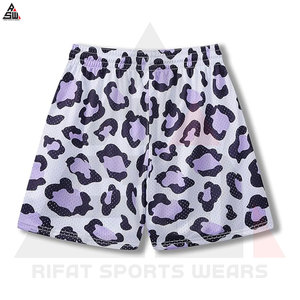 Shorts en toile personnalisés imprimés par transfert thermique 100% polyester décontractés à séchage rapide avec taille élastique et poche pour hommes - Product Image 4