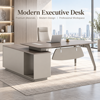 Bureau de direction de luxe moderne pour PDG et directeur général, petite table de direction avec pieds en alliage d'aluminium pour bureau de PDG