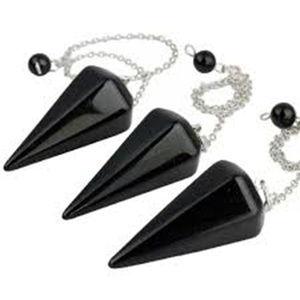 Precio de fábrica, ágata de cristal Natural, Péndulo de radiestesia giratorio, estatuilla religiosa para mascota curativa, obsidiana negra giratoria - Product Image 1