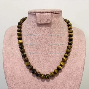 Top classement bijoux à la mode en gros à la main boule d'or géométrique perles de bois collier de SCI - Product Image 5
