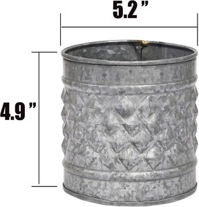 Nueva maceta redonda texturizada de Metal galvanizado para la decoración del patio del jardín del hogar macetas y macetas hechas a mano - Product Image 6