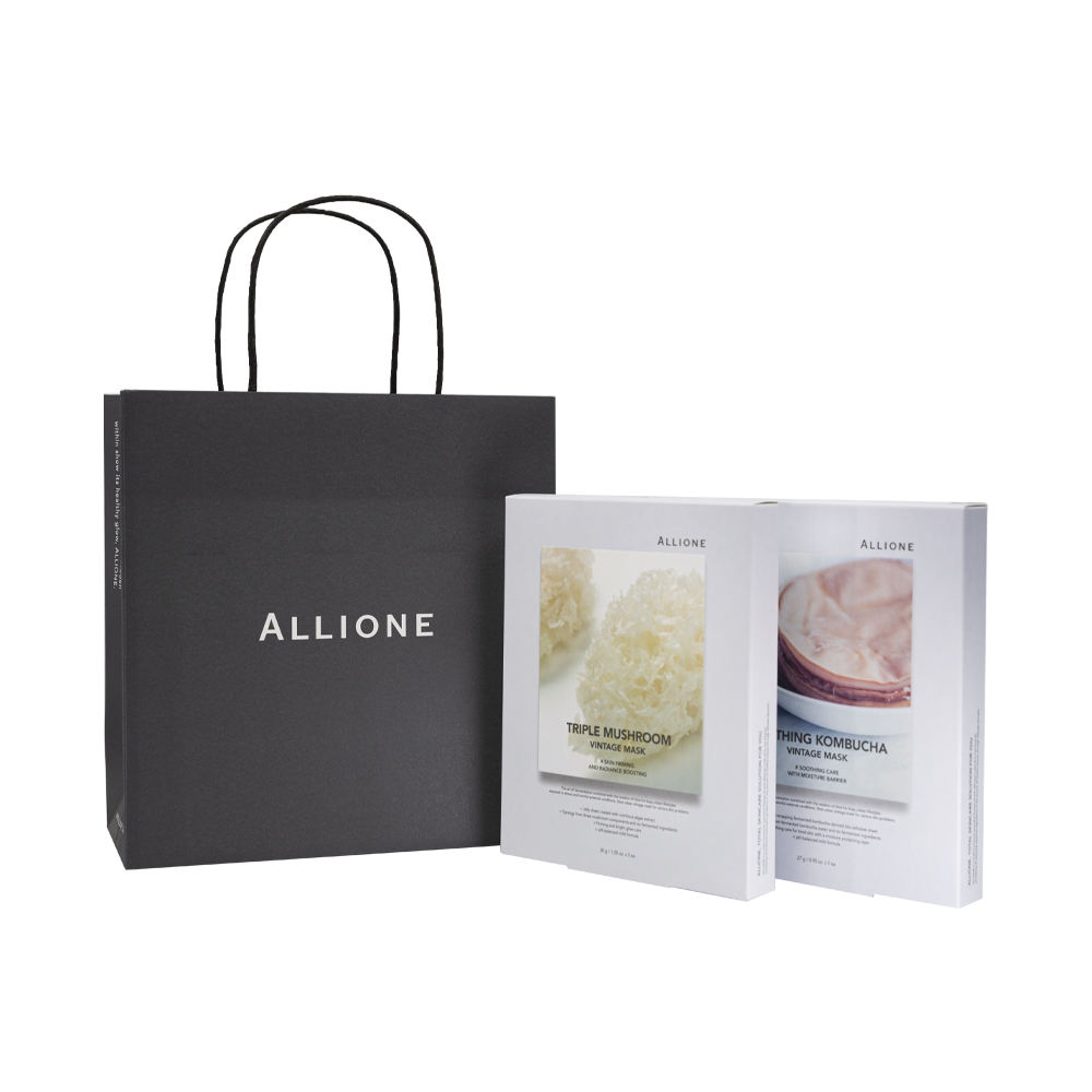 ALLIONE Vintage Mask Soothing Kombucha/Triple Mushroom 5 Packs in One- Made in Korea kombucha aqua ceramide pH mild formula