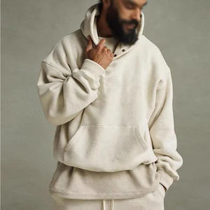 Streetwear 360 g/m² 100% coton de haute qualité pour hommes, sweat à capuche surdimensionné avec poche tricotée personnalisée pour l'impression numérique en hiver - Product Image 2