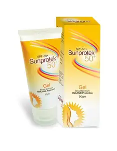 Sunprotek SPF 50 + PA +++ Gel tabir surya ringan dengan teknologi Nano melindungi kulit dari sinar UVA berbahaya & UVB Non-Greasy-50g