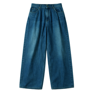 Jean en denim ample 100 % coton pour homme, coupe large, style streetwear oversize, vintage, écologique, délavé foncé pour l'hiver - Product Image 3