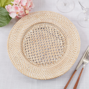 Handwoven Water Hyacinth Charger Plates Wholesale Lightweight Eco Friendly Rustic Table Setting Hotel Catering Supplier Vietnam - Product Image 2