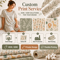 Tela de Punto 100% Algodón con Impresión Digital Personalizada, Material de Diseño Privado para Proveedores de Marcas de Ropa OEM ODM, Suministro al por Mayor