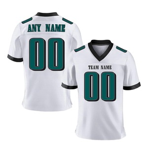 Numéro de nom imprimé personnalisé maillot de football américain personnalisé vert noir blanc uniforme de l'équipe pour enfants adultes Fans parfait - Product Image 2
