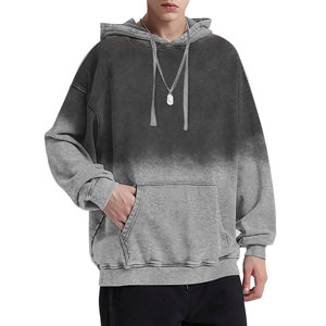 Vente en gros 450Gsm Pull Over Heavyweight Distressed Sweat à capuche brodé personnalisé imprimé vierge surdimensionné lavé à l'acide Hoodies unisexe - Product Image 4