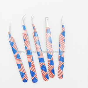 Pinzas para pestañas con punta de fibra y logotipo de impresión personalizado, pinzas de extensión de pestañas con etiqueta privada personalizada de 45, 75 y 90 grados - Product Image 2