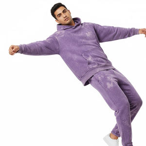 Ensemble de survêtement à capuche en coton respirant pour homme, lavage à l'acide, 2 pièces, parfait pour la course à pied, la salle de sport, l'entraînement, le streetwear décontracté - Product Image 4