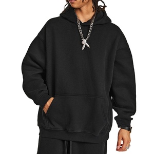 Sweat à capuche unisexe 100 % coton molletonné, coupe oversize, respirant, séchage rapide, avec poches, imprimé numérique, teint uni - Product Image 1