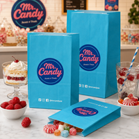 Bolsa de Papel Kraft Marrón con Logotipo Personalizado al por Mayor, Bolsa de Papel Resistente al Aceite para Panadería, Sándwiches y Comida para Llevar