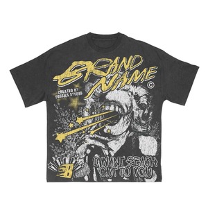 2024 servicio OEM al por mayor camisetas serigrafiadas para hombres ajuste Regular moda 80% Algodón 20% poliéster tejido de punto - Product Image 2