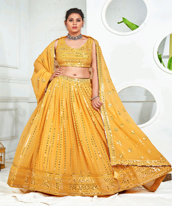 Lourd exclusif designer indien Lahenga Choli avec dupatta aprty porter prix de gros thnic vêtement surat fabrication lehenga choli - Product Image 6