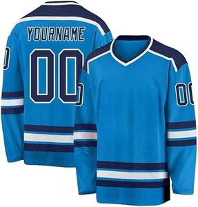 Uniformes de hockey sur glace personnalisés pour adultes |   Usine OEM |   Tissu 100% polyester de haute qualité |   Broderie écologique à séchage rapide - Product Image 4